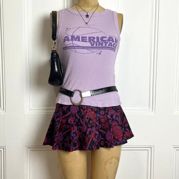 American Vintage Lilac ribbed tank with logo and Y2K  design Shabbychic size S - Picture 4 of 8